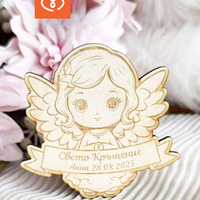 Подаръчета за Кръщене с магнит – Дървено Ангелче за Свето Кръщение