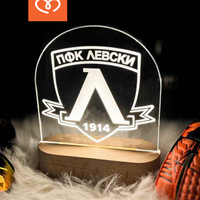 Лампа с логото на ПФК Левски  Персонализиран Подарък за Фенове Левски  Отбор