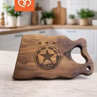 ЦСКА дъска за мезета,  Орехова дъска за подарък, Дървена дъска с лого подарък за футболен фен