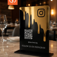 Персонализирана QR табела за Instagram, TikTok и Google Reviews от огледален плексиглас