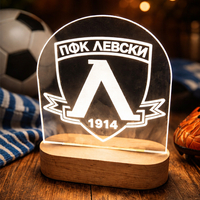 Лампа с логото на ПФК Левски  Персонализиран Подарък за Фенове Левски  Отбор