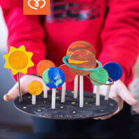 Слънчева система – проект за училище „Направи си сам“ | дървен модел планети за оцветяване