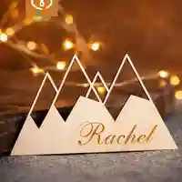 Табелки с имена за сватба – декорация за маса и подарък за гости - планина