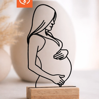 Подарък за гинеколог – дървена статуетка за благодарност с име