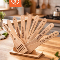 Дървени шпатули с надпис – подарък за готвач | Забавна дървена лъжица