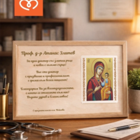 Подарък за лекар | Икона с персонализиран текст – благодарствен плакет А4 за доктор и медицински екип