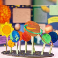 Слънчева система – проект за училище „Направи си сам“ | дървен модел планети за оцветяване