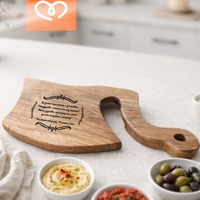 Дървена дъска за рязане и чашка за ракия | Подарък за рожден ден