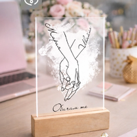 Персонализиран плакет за влюбени с имена – подарък за двойка