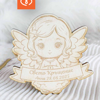 Подаръчета за Кръщене с магнит – Дървено Ангелче за Свето Кръщение