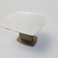 Разтегателна трапезна маса 90/120 → 190 см с мраморен плот