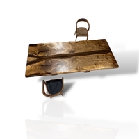 Ръчно изработена маса от масивно дърво Live Edge с естествени цепнатини