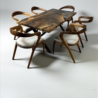 Луксозна орехова маса с епоксид – 180×90 см