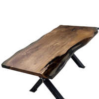 Маса от естествено дърво с пушек епоксид – Natural Edge Design