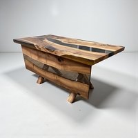 Премиум офис маса от орех и епоксидна смола – 160×80 см