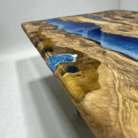 Ръчно изработена епоксидна маса с морски ефект – Ocean River Blue