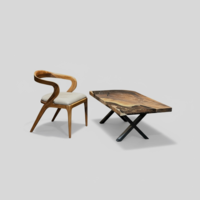 Луксозна холна маса от орех с епоксид – 120×70 см