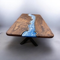 Ръчно изработена маса от масивно дърво с епоксиден морски ефект– LogeniWood (Custom Made)