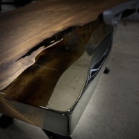 Маса от естествено дърво с пушек епоксид – Natural Edge Design