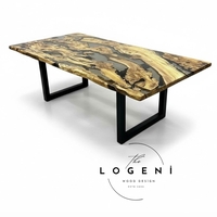 Луксозна дизайнерска маса от маслиново дърво и епоксидна смола