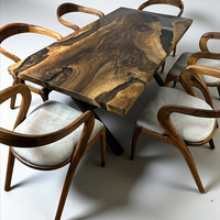 Луксозна орехова маса с епоксид – 180×90 см