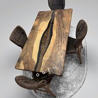 Кафяво пигментиран плот с прозрачен епоксид