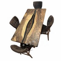 Кафяво пигментиран плот с прозрачен епоксид