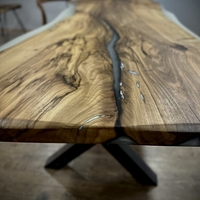 ✔ ръчно изработена епоксидна маса „Бяла Перла“ от орехово дърво