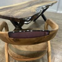 ръчно изработена прозрачна епоксидна маса от орех – 200/100 см