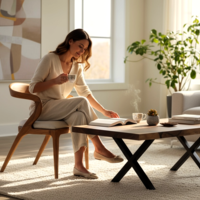 Луксозна холна маса от орех с епоксид – 120×70 см