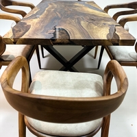 Луксозна орехова маса с епоксид – 180×90 см