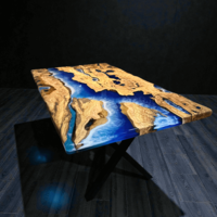 Ръчно изработена епоксидна маса с морски ефект – Ocean River Blue