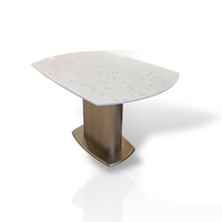 Разтегателна трапезна маса 90/120 → 190 см с мраморен плот