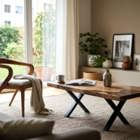 Луксозна холна маса от орех с епоксид – 120×70 см