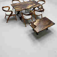 Луксозна орехова маса с епоксид – 180×90 см