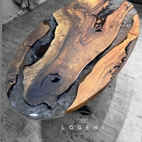 Епоксидна маса от масивно дърво – Oval | LogeniWood