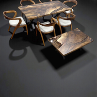 Луксозна орехова маса с епоксид – 180×90 см