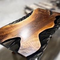 Дизайнерска маса от масивно дърво и епоксидна смола – LOGENI Wood Design