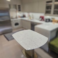 Разтегателна трапезна маса 90/120 → 190 см с мраморен плот