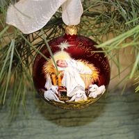 Стъклена коледна играчка Рождество