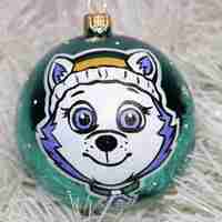 Стъклена коледна играчка - ПЕС Патрул