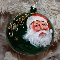 Стъклена коледна играчка Дядо Коледа
