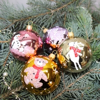 Стъклена коледна играчка 6см