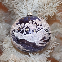 Стъклена коледна играчка Снежни селца