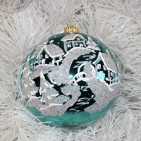 Стъклена коледна играчка Снежни селца