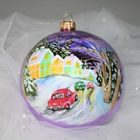 Стъклена коледна играчка - Зимен Пейзаж - Copy 10 - Copy 0