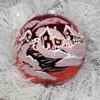 Стъклена коледна играчка Снежни селца