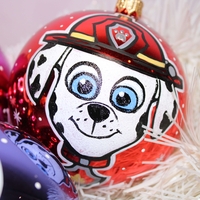 Стъклена коледна играчка - ПЕС Патрул