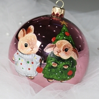 Стъклена играчка - Зайчета