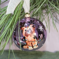 Стъклена коледна играчка Йорки